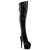 Pleaser ADORE-3019HWR Stivali Sopra Il Ginocchio Con Plateau Holo Nero