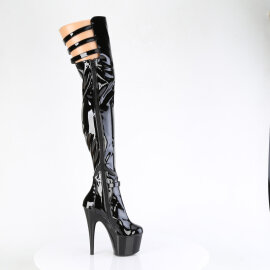 Pleaser ADORE-3055 Stivali Sopra Il Ginocchio Con Plateau Vernice Nero