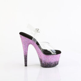 Pleaser ADORE-708SS Sandali Con Plateau Trasparente Glitter Viola