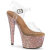 Pleaser BEJEWELED-708MS Sandali Con Plateau Trasparente Strass Oro