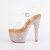 Pleaser BEJEWELED-708MS Sandali Con Plateau Trasparente Strass Oro
