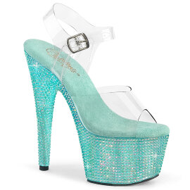 Pleaser BEJEWELED-708RRS Sandali Con Plateau Trasparente...