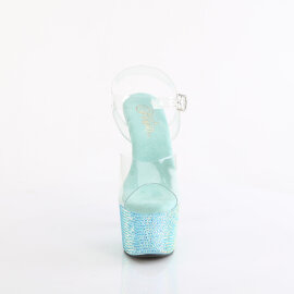 Pleaser BEJEWELED-708RRS Sandali Con Plateau Trasparente...