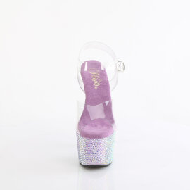 Pleaser BEJEWELED-708RRS Sandali Con Plateau Trasparente...