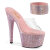 Pleaser BEJEWELED-712RS Mules Con Plateau Trasparente Strass Rosa Pastello