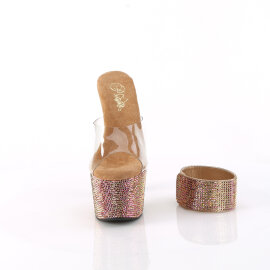 Pleaser BEJEWELED-712RS Mules Con Plateau Trasparente...