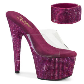 Pleaser BEJEWELED-712RS Mules Con Plateau Trasparente...
