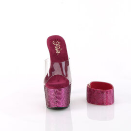 Pleaser BEJEWELED-712RS Mules Con Plateau Trasparente...