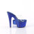 Pleaser BEJEWELED-712RS Mules Con Plateau Trasparente Strass Blu
