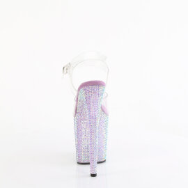 Pleaser BEJEWELED-808RRS Sandali Con Plateau Trasparente Strass Viola