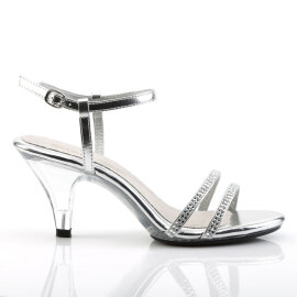 Fabulicious BELLE-316 Sandali Trasparente Metallizzato Similpelle Argento