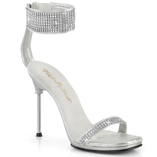 Fabulicious CHIC-40 Sandali Tessuto Strass Argento