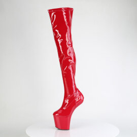 Pleaser CRAZE-3000 Stivali Sopra Il Ginocchio Con Plateau Vernice Rosso