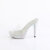 Fabulicious COCKTAIL-501DM Mules Con Plateau Trasparente Strass Argento