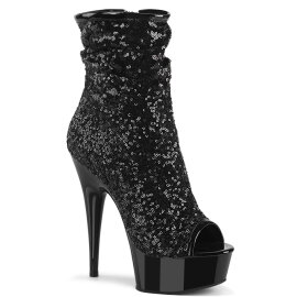Pleaser DELIGHT-1008SQ Stivaletti Con Plateau Paillettes...