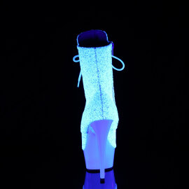 Pleaser DELIGHT-1020LG Stivaletti Con Plateau Glitter Neon Bianco