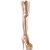 Pleaser DELIGHT-3000HWR Stivali Sopra Il Ginocchio Con Plateau Holo Similpelle Oro