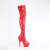 Pleaser DELIGHT-3000HWR Stivali Sopra Il Ginocchio Con Plateau Vernice Holo Rosso