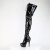 Pleaser DELIGHT-4023 Stivali Sopra Il Ginocchio Con Plateau Vernice Nero