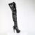 Pleaser DELIGHT-4023 Stivali Sopra Il Ginocchio Con Plateau Vernice Nero