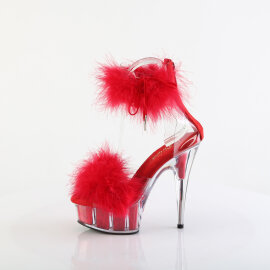 Pleaser DELIGHT-624F Sandali Con Plateau Trasparente Rosso