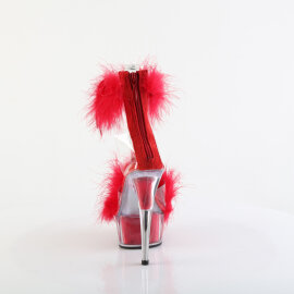 Pleaser DELIGHT-624F Sandali Con Plateau Trasparente Rosso