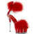 Pleaser DELIGHT-624F Sandali Con Plateau Trasparente Rosso