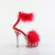 Pleaser DELIGHT-624F Sandali Con Plateau Trasparente Rosso