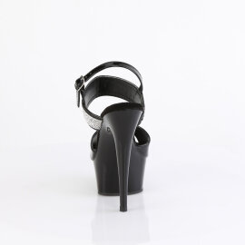 Pleaser DELIGHT-639 Sandali Con Plateau Vernice Nero