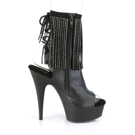 Pleaser DELIGHT-1018RSF Stivaletti Similpelle Nero/Nero Opaco EU-35 / US-5