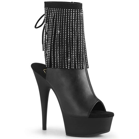 Pleaser DELIGHT-1018RSF Stivaletti Similpelle Nero/Nero Opaco EU-37 / US-7