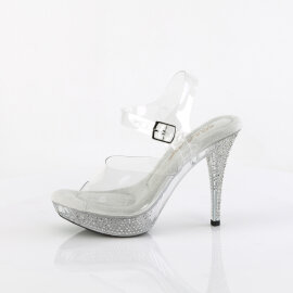 Fabulicious ELEGANT-408 Sandali Con Plateau Trasparente Strass Trasparente