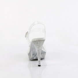 Fabulicious ELEGANT-408 Sandali Con Plateau Trasparente Strass Trasparente