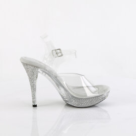 Fabulicious ELEGANT-408 Sandali Con Plateau Trasparente Strass Trasparente