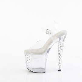 Pleaser ENCHANT-708RS Sandali Con Plateau Trasparente Strass Trasparente