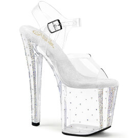 Pleaser ENCHANT-708RS-01 Sandali Con Plateau Trasparente...