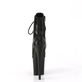 Pleaser FLAMINGO-1020RS Stivaletti Con Plateau Strass Nero