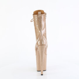 Pleaser FLAMINGO-1040GP Stivaletti Con Plateau Vernice Glitter Oro