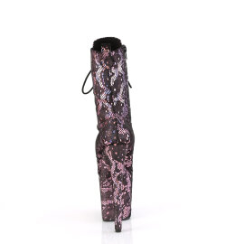 Pleaser FLAMINGO-1040SPF Stivaletti Con Plateau Tessuto Holo Metallizzato Rosa