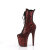 Pleaser FLAMINGO-1040SPF Stivaletti Con Plateau Tessuto Metallizzato Pitonato Rosso