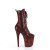 Pleaser FLAMINGO-1040SPF Stivaletti Con Plateau Tessuto Metallizzato Pitonato Rosso
