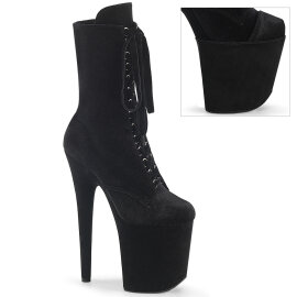 Pleaser FLAMINGO-1045VEL Stivaletti Con Plateau Velluto Nero