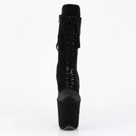 Pleaser FLAMINGO-1045VEL Stivaletti Con Plateau Velluto Nero