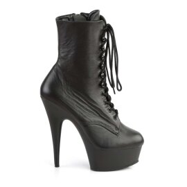 Pleaser DELIGHT-1020 Stivaletti - Pelle Nero/Nero EU-42 / US-12