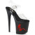 Pleaser FLAMINGO-808TGRS Sandali Con Plateau Trasparente Strass Nero Rosso