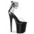 Pleaser FLAMINGO-824RS Sandali Con Plateau Trasparente Strass Nero