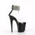 Pleaser FLAMINGO-824RS Sandali Con Plateau Trasparente Strass Nero