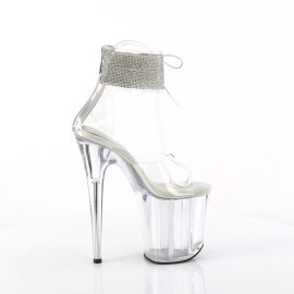 Pleaser FLAMINGO-824RS Sandali Con Plateau Trasparente Strass Trasparente