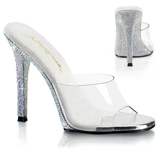 Fabulicious GALA-01DM Mules Trasparente Strass Argento