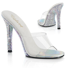 Fabulicious GALA-01DML Mules Trasparente Strass Argento